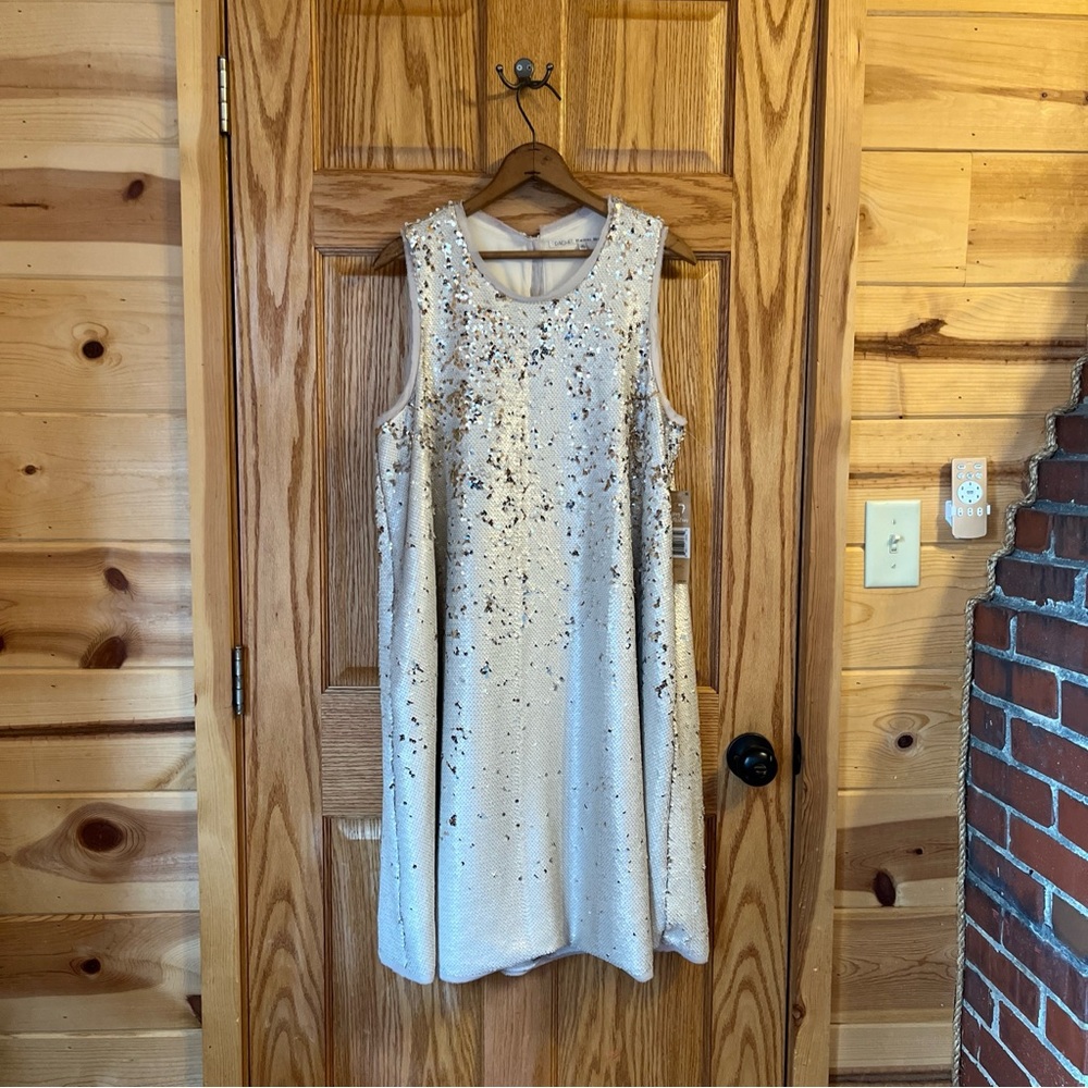 Rachel Roy XL 0X ecru Dress NWT Time to Shine Glitter